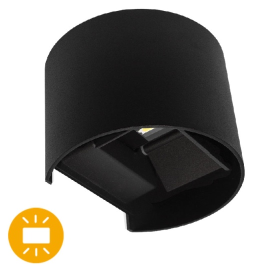 Aplique SIMONTE IP54 2x3W LED 560lm 6000K C.14xL.11,5xAlt.10cm preto