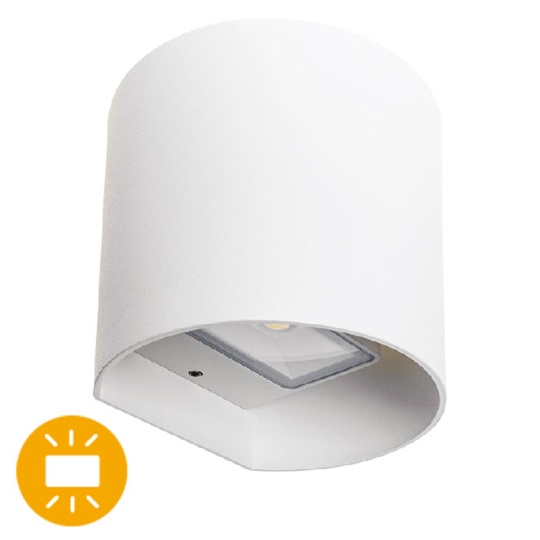 Aplique SABOR IP54 2x4W LED 650lm 6500K 95°C.11xL.9,5xAlt.11cm alumínio branco