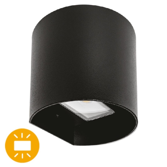 Aplique SABOR IP54 2x4W LED 650lm 4000K 95°C.11xL.9,5xAlt.11cm alumínio preto
