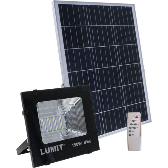 Projector solar JUNOT IP66 1x150W LED 2400lm 6500K C.33,5xL.11xAlt.29cm Preto (2cx)