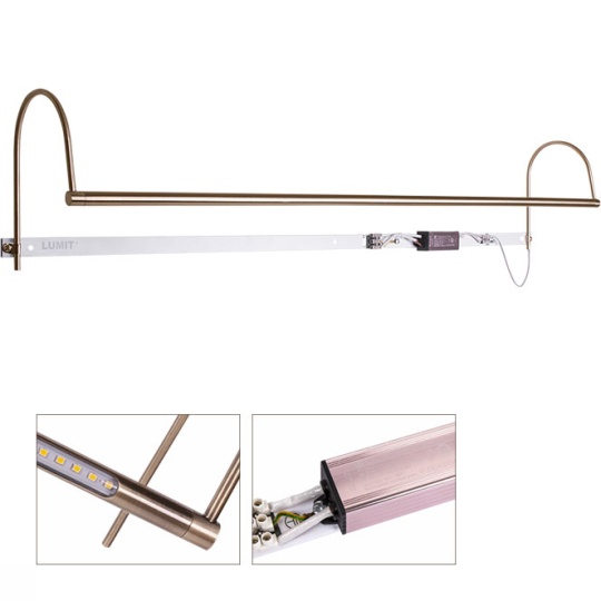 Wall Lamp VHILS 1x12W LED 960lm 2700K L.92xW.15xH.18cm Antique Brass