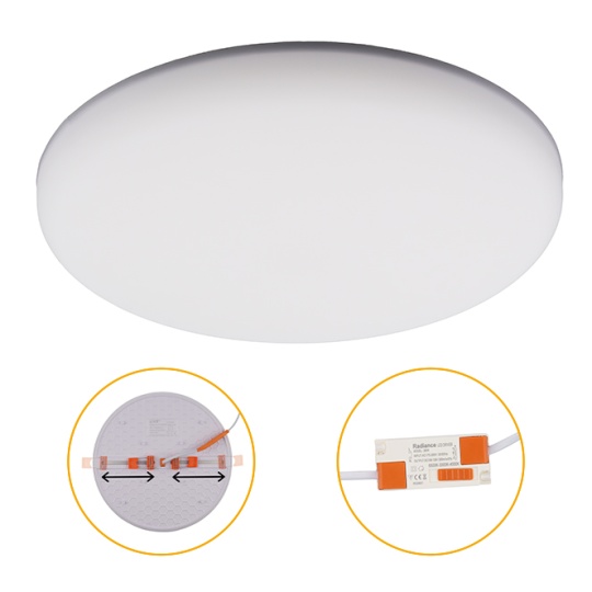 Foco de encastrar LIRA CCT redondo 36W LED 4000lm 3000-4000-6500K Alt.2xD.22cm branco