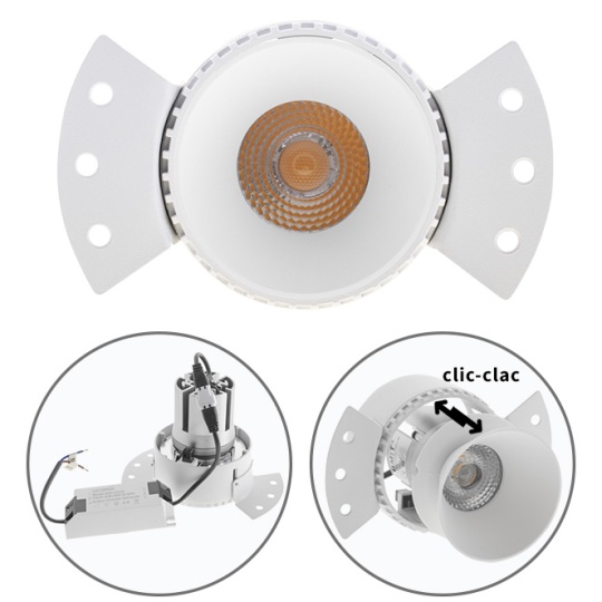 Downlight Empotrable HEKA redondo para yeso laminado 1x10W LED 2700K L.14,5xAn.8xAl.9,5cm Blanco