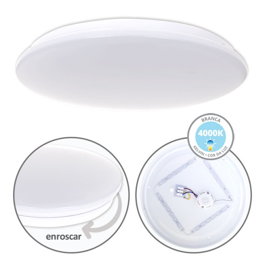 Plafón DRIFT 24W LED 1800lm 4000K A.6xD.37cm Blanco