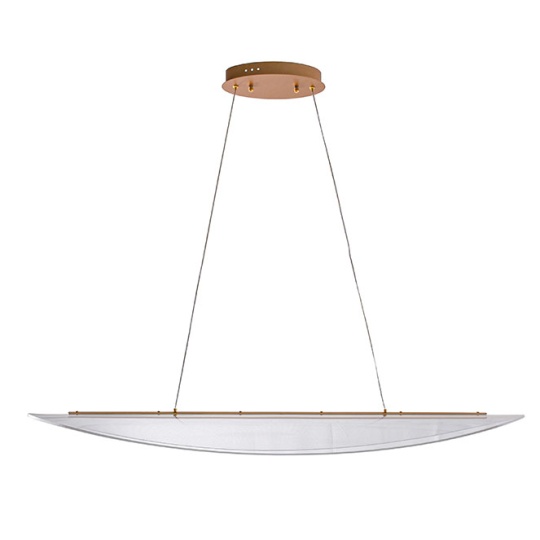 Suspensão CORALINA 112W LED 10080lm 3200/4000/6000K C.120xL.35xAlt.Reg. cm dourado