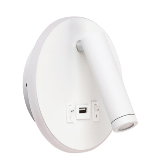 Wall Lamp MATSYS 11W LED 657lm 3000K, USB port L.9xW.4xH.120cm White