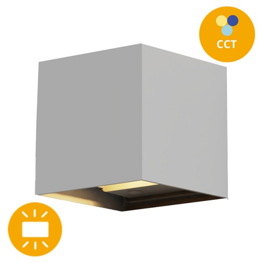 Wall Lamp SORDO IP65 2x3W LED CCT 3000/4000/6500K L.10xW.10xH.10cm Grey