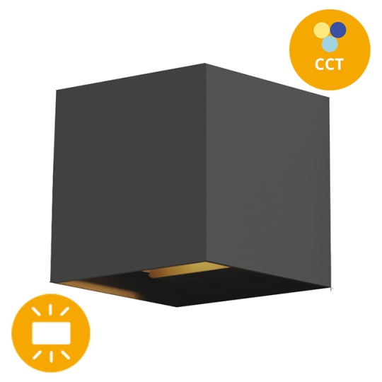 Wall Lamp SORDO IP65 2x3W LED CCT 3000/4000/6500K L.10xW.10xH.10cm Anthracite