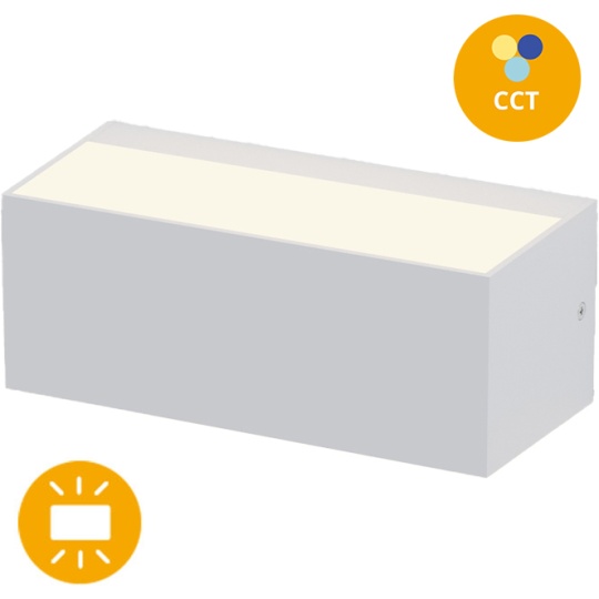 Wall Lamp CORVO IP65 12W LED CCT 3000/4000/6500K L.23xW.9xH.10,2cm White