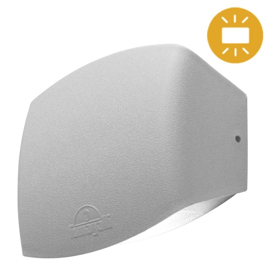 Aplique ABRAM 1xR7s (78mm) 3,5W botão CCT (3cores) IP55 C.15,5xL.6xAlt.12cm resina branca