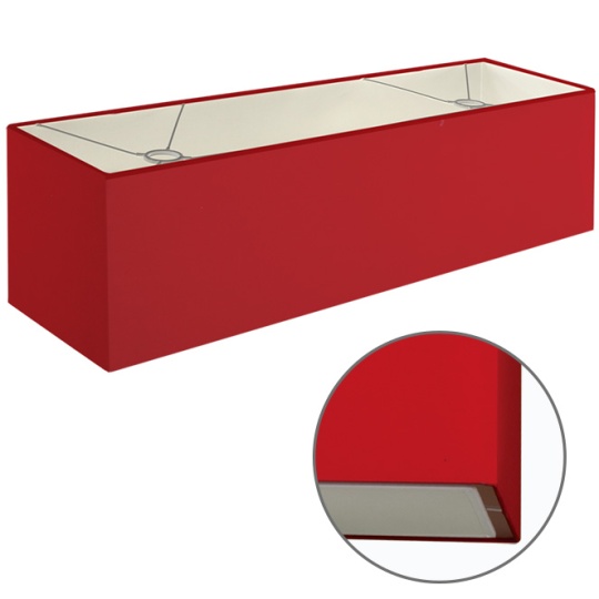 Abat-jour ESPANHOL rectangular com encaixe E14 C.75xL.20xAlt.20cm vermelho