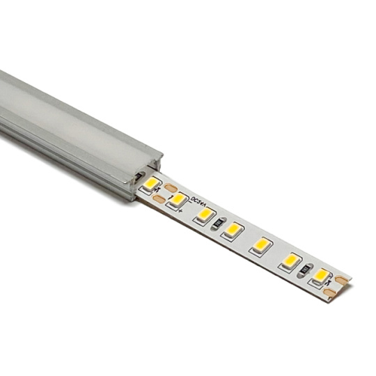 Calha com abas para fita LED branco com difusor opalino (para embutir) L.14x Alt.6,45mm