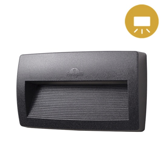 Aplique LORENZA 1xR7s (189mm) 10,5W botão CCT (3cores) IP55 C.26xL.4,5xAlt.15cm resina preta