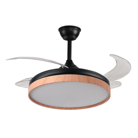 Ceiling fan COSMOS ECO black/beech 4 retractable blades 72W LED 3000|4000|6000K H.35xD.108/50cm