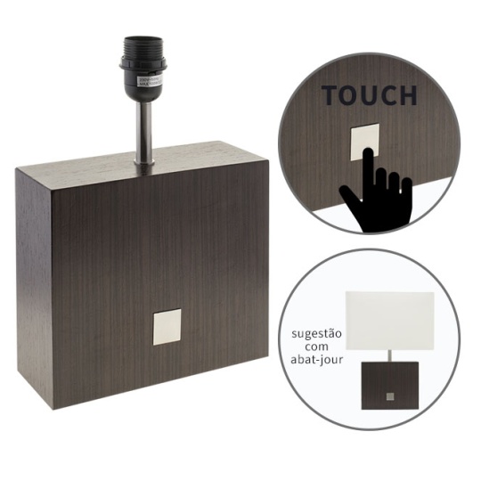 Base para candeeiro de mesa ZARA 1xE27 C.24xL.8xAlt.33cm wengue