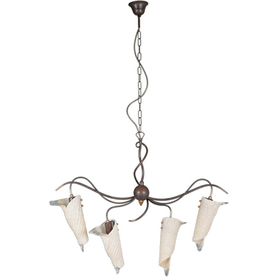 Ceiling Lamp ASTI 4xE14 L.80xW.23xH.Reg.cm Glass Brown