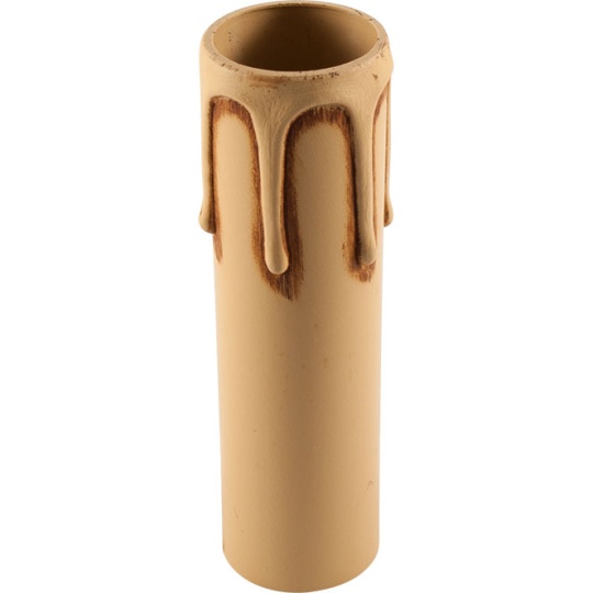 Capa c/gotas lacadas antigas para suporte vela E14 de 1-peça, Alt.105mm, resina termoplástica marfim