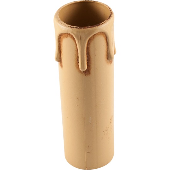Capa c/gotas lacadas antigas para suporte vela E14 de 1-peça, Alt.90mm, resina termoplástica marfim