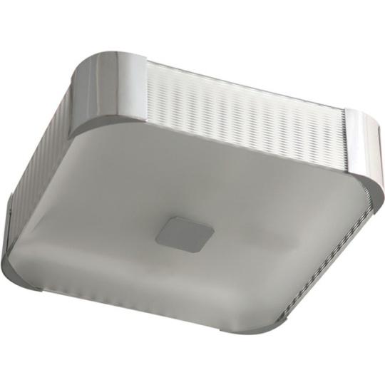 Plafond LIZETE quadrado 4xE27 C.39xL.39xAlt.11,5cm cinzento/cromado