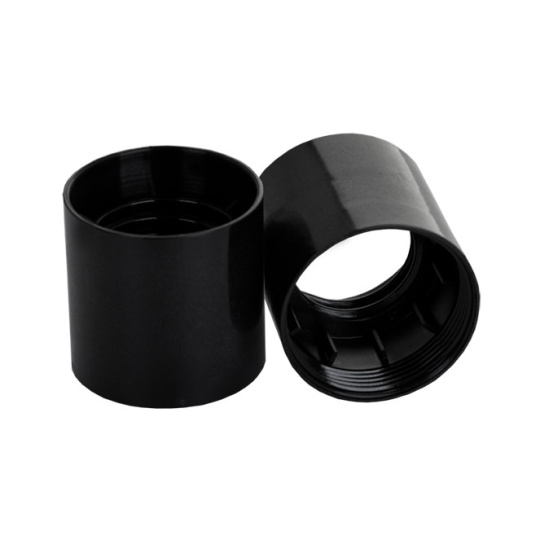Camisa termoplastico negro brillante lisa para portalámparas E27 de 3 piezas