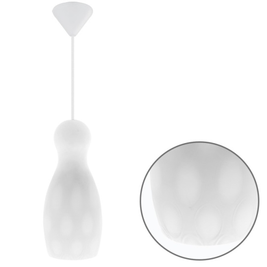 Suspensão HERNER pequeno 1xE27 Alt.Reg.xD.12cm vidro branco