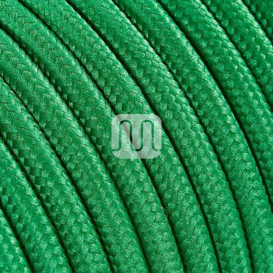 Cabo elétrico redondo flexível revestido a tecido H03VV-F 2x0,75mm2 D.6.2mm, em verde TO52