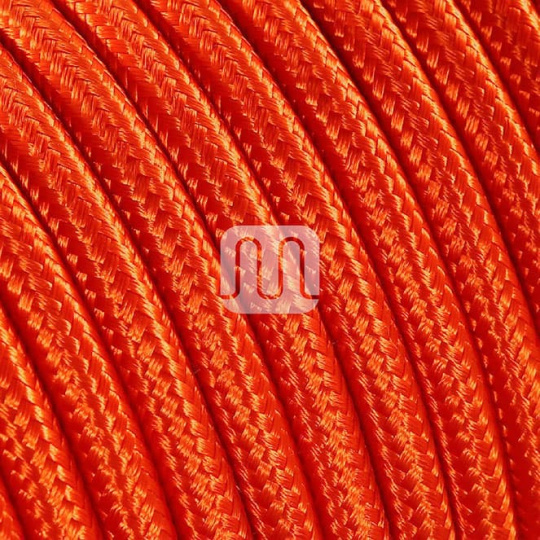 Cabo elétrico redondo flexível revestido a tecido H03VV-F 2x0,75mm2 D.6.2mm, em laranja TO64