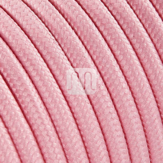 Cabo elétrico redondo flexível revestido a tecido H03VV-F 2x0,75mm2 D.6.2mm, em rosa TO70