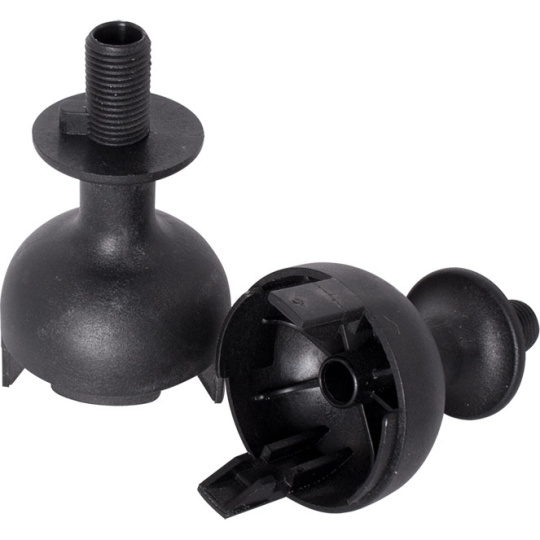 Black dome for E27 2-pieces lampholder with threaded entry and stop, H.20mm, in thermoplastic resin