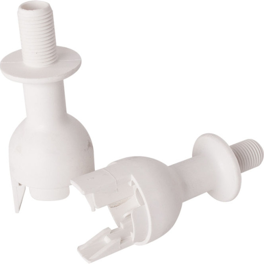 White dome for E14 2-pieces lampholder w/threaded entry without stop, H.20mm, thermoplastic resin