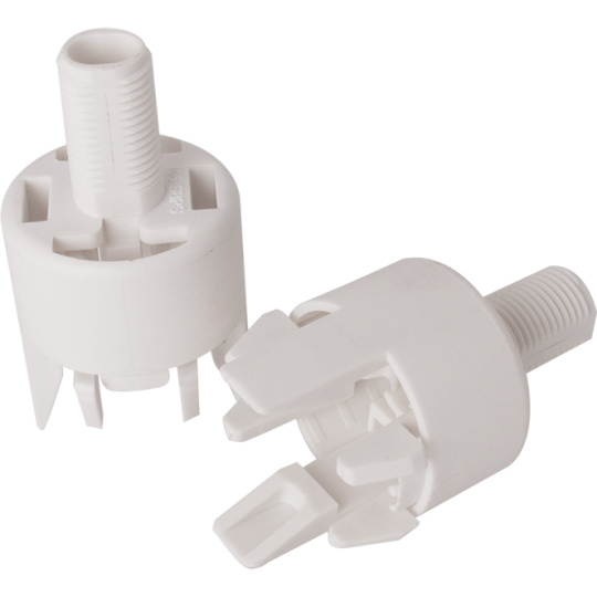 Capa branca p/suporte E14 2-pc c/rosca M10, sem travão, serra cabos integrado, resina termoplástica
