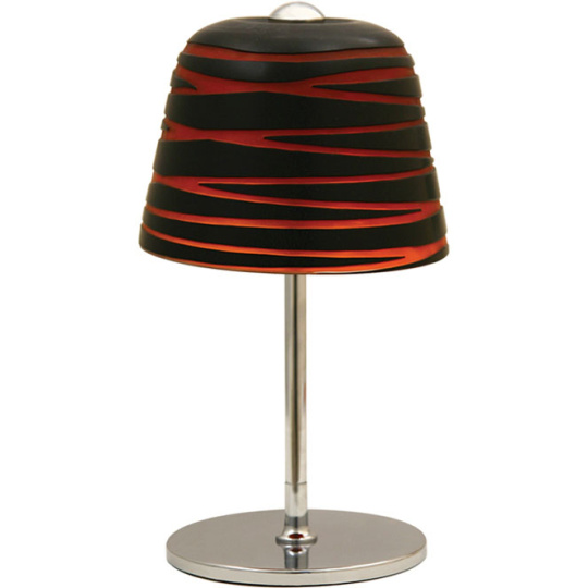 Table Lamp LURDES 1xE27 H.33xD.19cm Red/Black/Chrome
