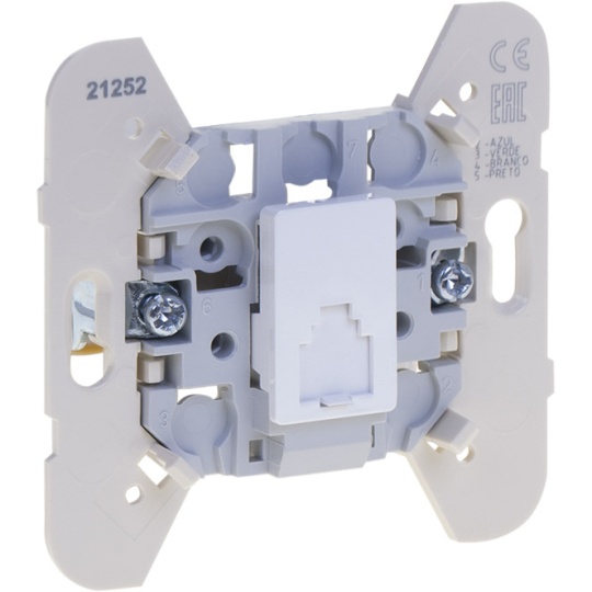 Toma Telefónica MEC21 (4 conductores para conector RJ11) 50V/70V~, en blanco