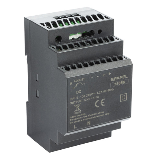 Fonte de Alimentação para Calha DIN 12V 54 W