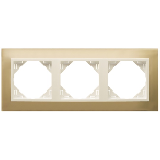 Espelho triplo LOGUS90 ouro/pérola