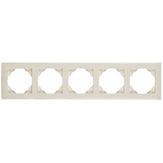 Five-Gang Frame LOGUS90 in ivory