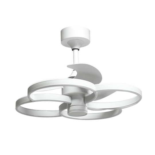 Ventoinha de tecto TREBOL branco, 3 palas, 125W+125W LED 3000|4000|6000K A.50xD.60cm