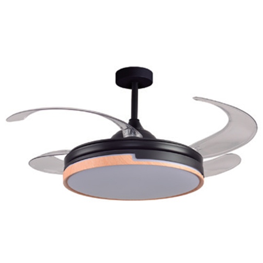 Ceiling fan DC ROBIN ECO beech wood, 4retractable blades, 72W LED 3000|3500|6000K H.30/40xD.107/50cm