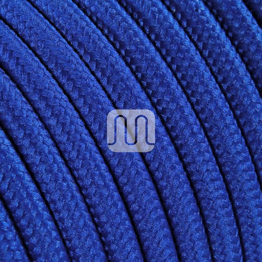 Cabo elétrico redondo flexível revestido a tecido H03VV-F 2x0,75mm2 D.6.2mm, em azul TO60