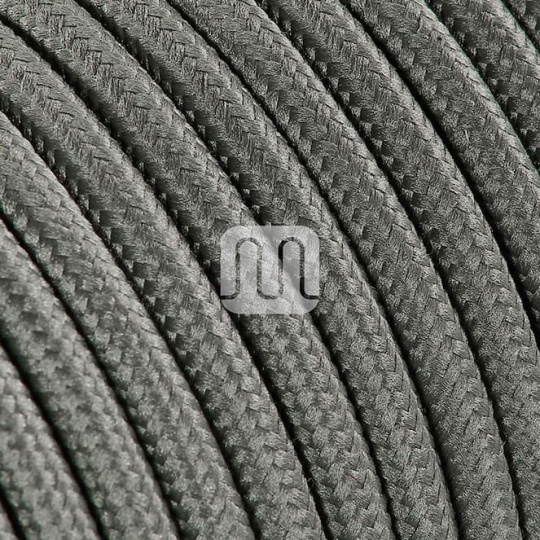 Cabo elétrico redondo flexível revestido a tecido H03VV-F 2x0,75mm2 D.6.2mm, em cinza rato TO74