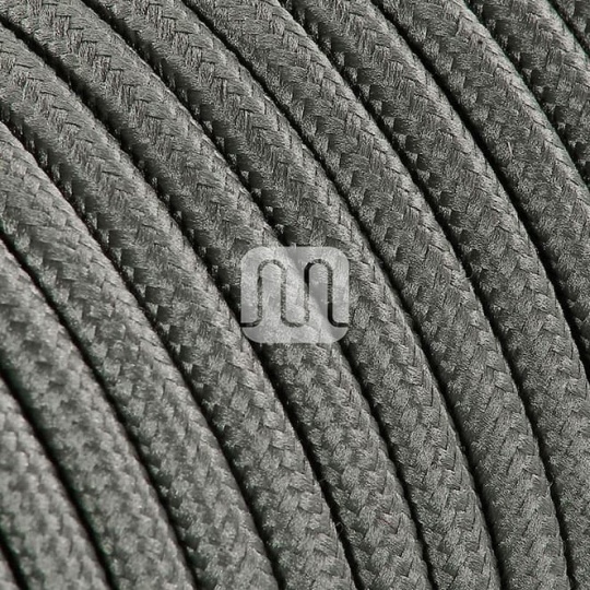 Cable eléctrico cubierto con tela redonda flexible H03VV-F 2x0,75 D.6.2mm gris TO74