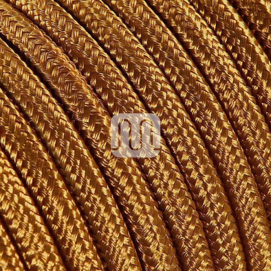 Cabo elétrico redondo flexível revestido a tecido H03VV-F 2x0,75mm2 D.6.2mm, em cor whisky TO77