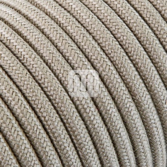 Cable eléctrico cubierto con tela redonda flexible H03VV-F 2x0,75 D.6.8mm beige TO411