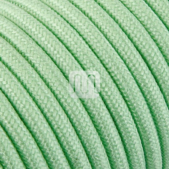 Cable eléctrico cubierto con tela redonda flexible H03VV-F 2x0,75 D.6.8mm menta TO417