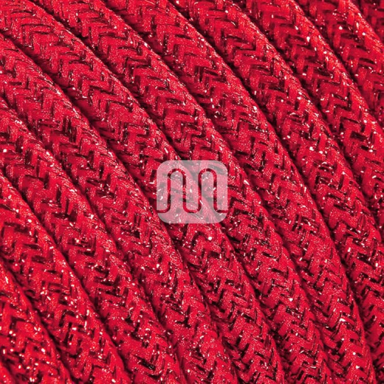 Cable eléctrico cubierto con tela redonda flexible H03VV-F 3x0,75 D.6.4mm rojo TO462