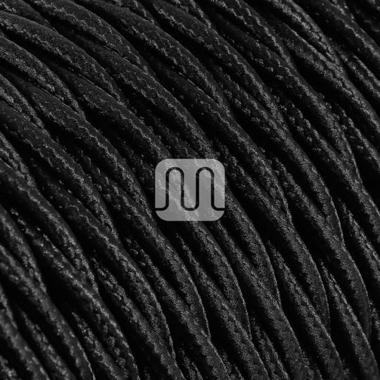 Cabo elétrico torcido revestido a tecido H05V2-K FRRTX 2x0,75mm2 D.5.8mm, em preto TR12