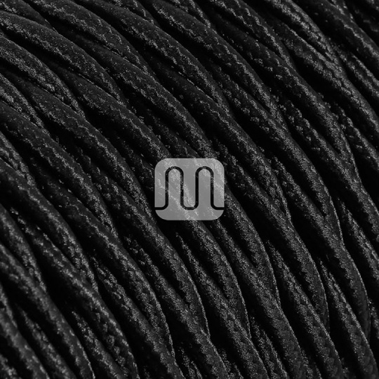 Cabo elétrico torcido revestido a tecido H05V2-K FRRTX 3x0,75mm2 D.6.4mm, em preto TR12