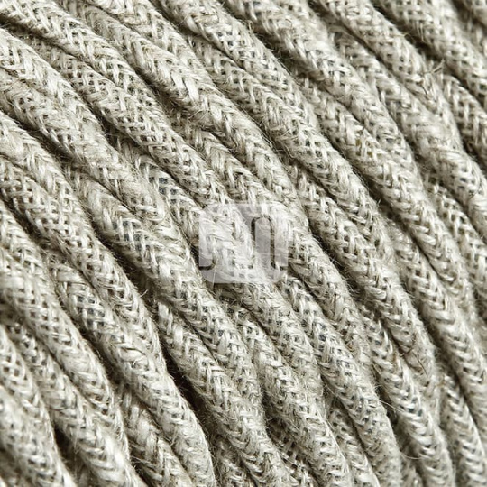 Cable eléctrico H05V2-K cubierto con tela torcida FRRTX 3x0,75 D.7.0mm beige TR401