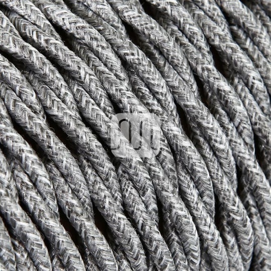 Cable eléctrico H05V2-K cubierto con tela torcida FRRTX 3x0,75 D.7.0mm gris TR402