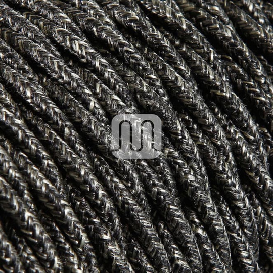 Cabo elétrico torcido revestido a tecido H05V2-K FRRTX 3x0,75mm2 D.7.0mm, em cinzento escuro TR403